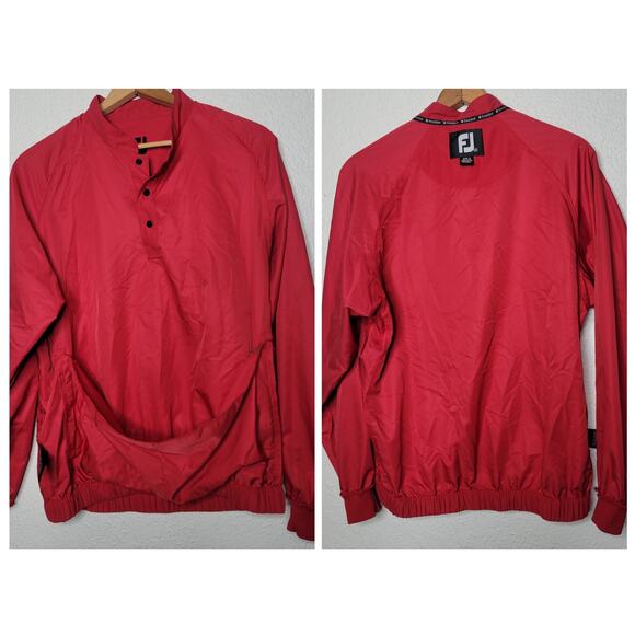 FootJoy FJ Mens Golf Long Sleeve 1/4 Button Down Windbreaker Pullover Jacket✨️M - Picture 10 of 14